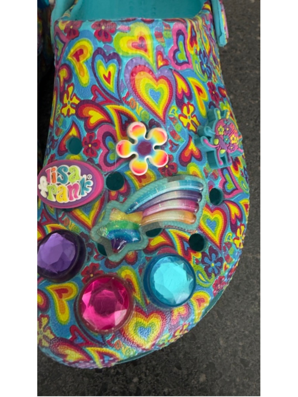 Girls Crocs Lisa Frank Sandals & Flip Flops 13 (Little Girl) Blue Multicolor - Picture 3 of 10